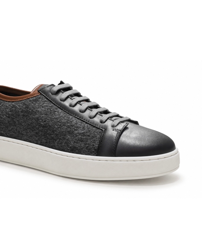 SANTONI Santoni - Sneaker clean icon winter flanel - Grey