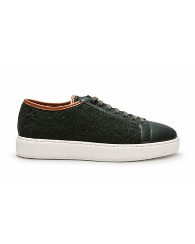 Santoni - Sneaker clean icon winter flanel - Green