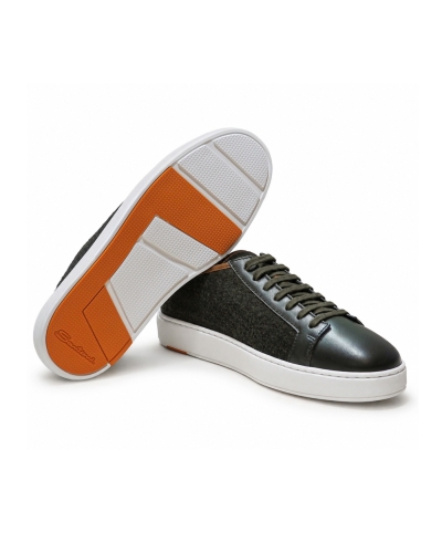Santoni - Sneaker clean icon winter flanel - Green
