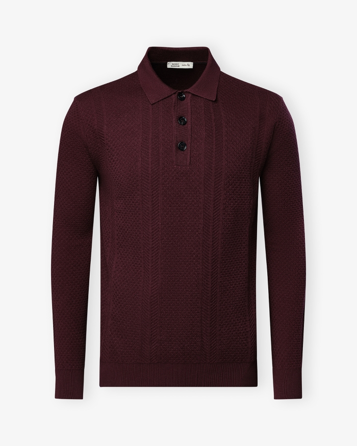 MAURIZIO BALDASSARI MB - Polo cotton cashmere silk - Bordeaux