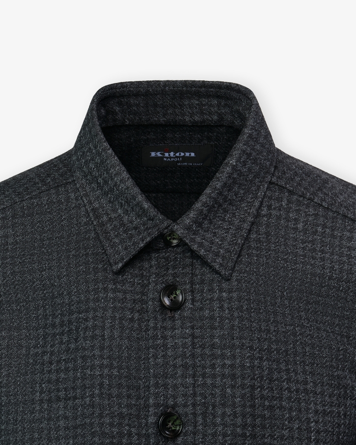 KITON Kiton - Shirt jacket wool cashmere - Olive grey