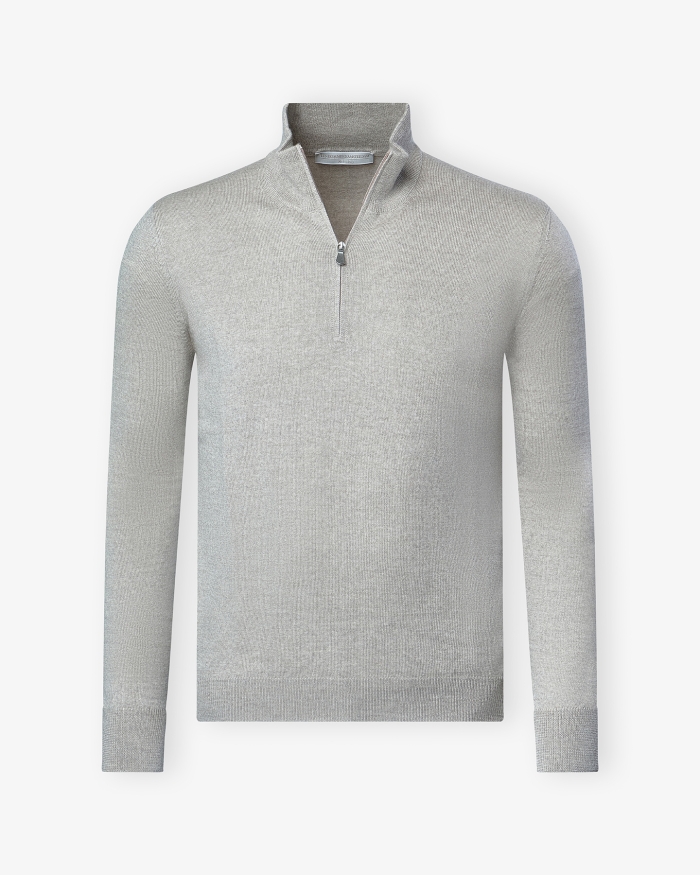LES HOMMES D'AMSTERDAM LHDA - Half zip virgin wool - Beige