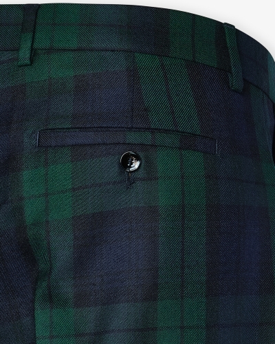 Berwich - Regular fit trousers tartan wool - Check navy green