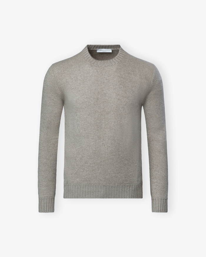 LES HOMMES D'AMSTERDAM LHDA - Round neck cashmere - Beige