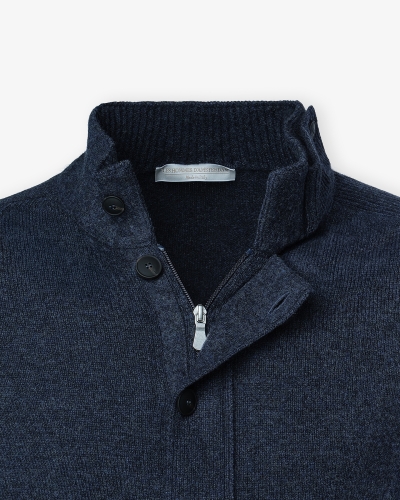 LHDA - Vest zipper and buttons - Blue melange