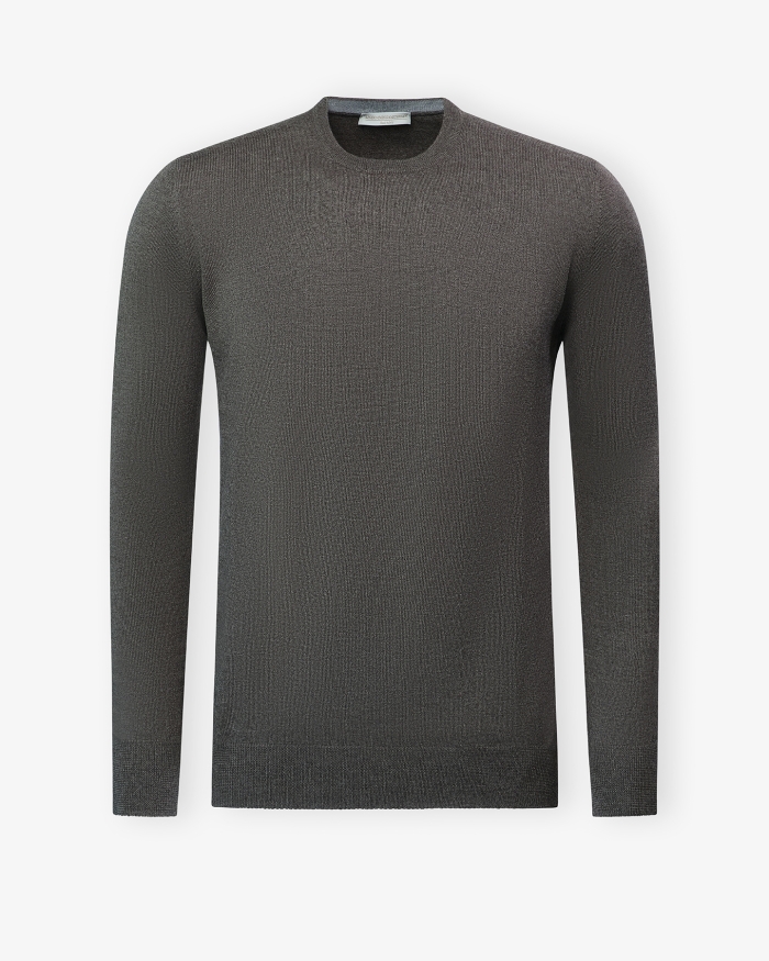 LES HOMMES D'AMSTERDAM LHDA - Round neck virgin wool - Greige