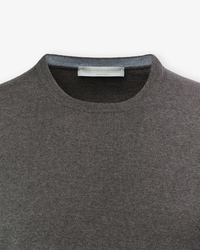 LES HOMMES D'AMSTERDAM LHDA - Round neck virgin wool - Greige