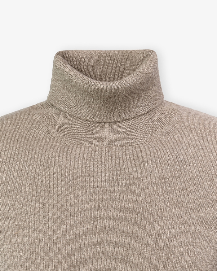 LES HOMMES D'AMSTERDAM LHDA - Turtleneck cashmere - Beige