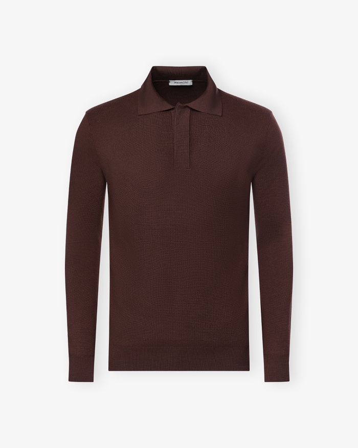 FIORONI Fioroni -  Polo pure new wool - Terracotta