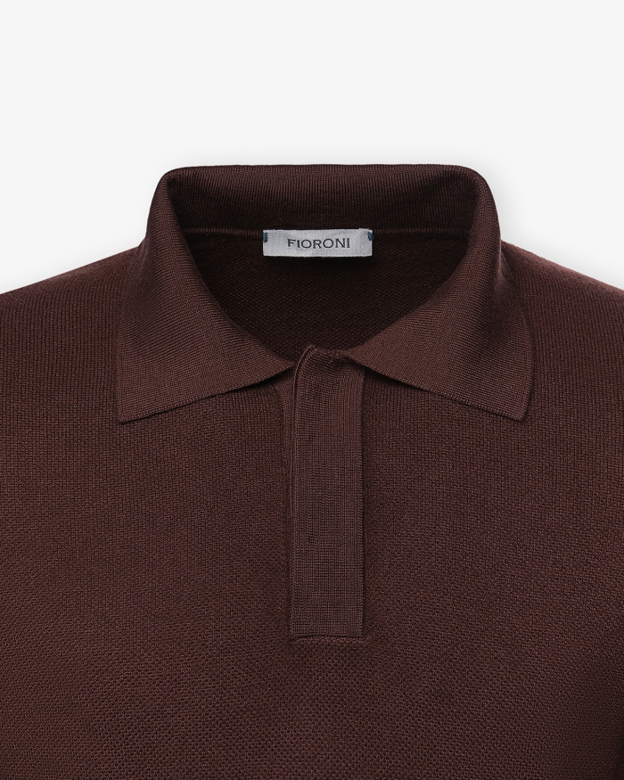 FIORONI Fioroni -  Polo pure new wool - Terracotta