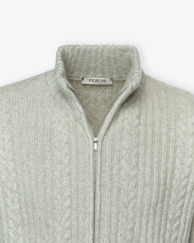 Fioroni - Full zip cashmere - Beige