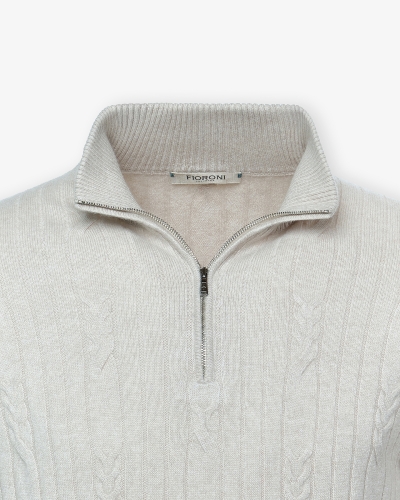 Fioroni - Half zip cashmere - Cream