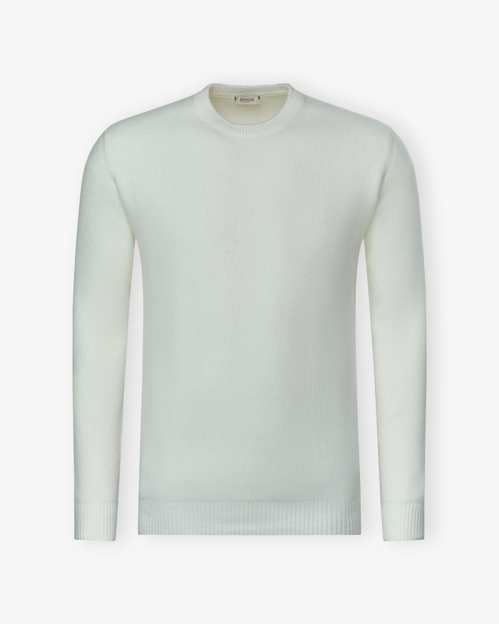 FIORONI Fioroni - Round neck cashmere - Cream white