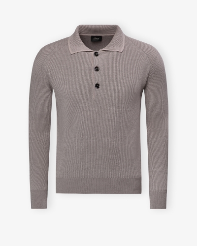 Brioni - Buttoned cardigan cashmere wool - Greige