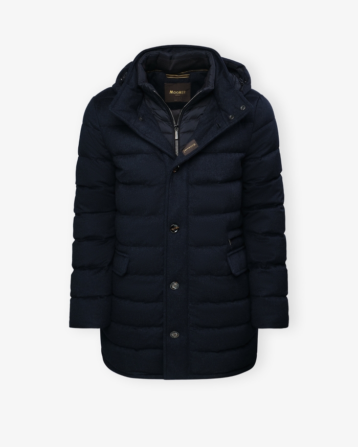 MOORER MooRER - Parka long wool cashmere - Navy