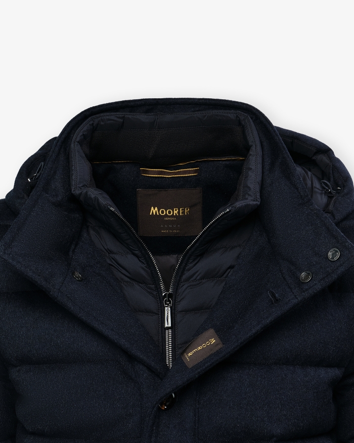 MOORER MooRER - Parka long wool cashmere - Navy