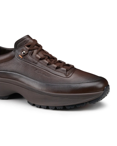 Santoni - Easy bounce leather mountain sneaker - Brown