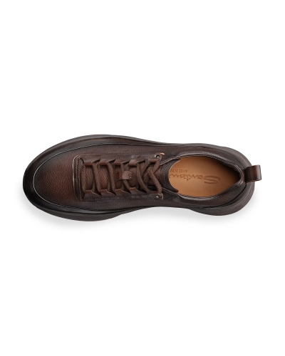 Santoni - Easy bounce leather mountain sneaker - Brown