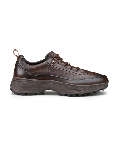 Santoni - Easy bounce leather mountain sneaker - Brown