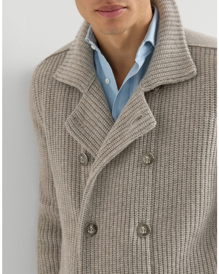 BRUNELLO CUCINELLI Cashmere half english rib mariner cardigan
