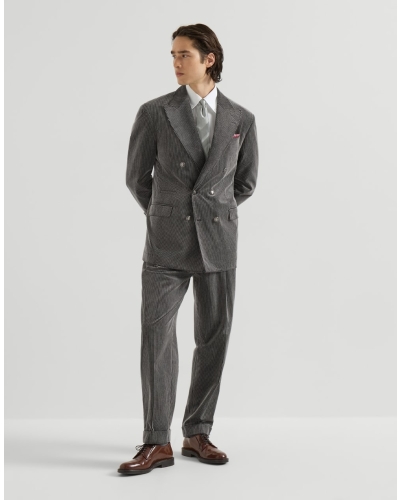 Cotton corduroy one-and-a-half breasted Tailor blazer with metal buttons