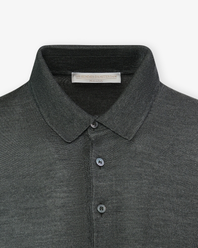 LHDA - Polo long sleeve wool silk - Olive