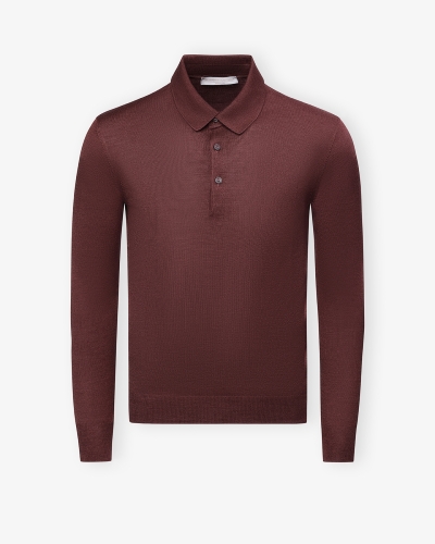 LHDA - Polo long sleeve wool silk - Bordeaux