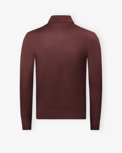 LHDA - Polo long sleeve wool silk - Bordeaux