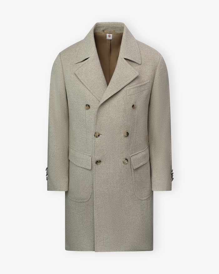 BORRELLI NAPOLI Borrelli Napoli - Double breasted overcoat wool cashmere - Beige