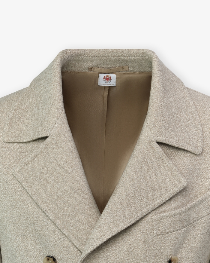 BORRELLI NAPOLI Borrelli Napoli - Double breasted overcoat wool cashmere - Beige