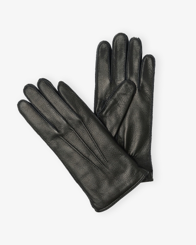 Doriani Cashmere - Gloves leather cashmere - Black
