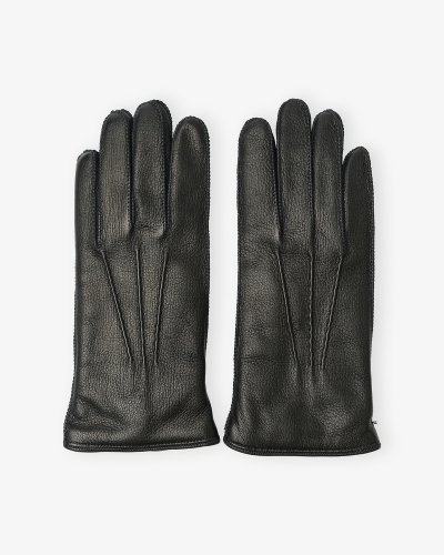 Doriani Cashmere - Gloves leather cashmere - Black
