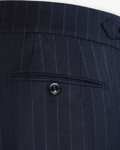 Berwich x Loro Piana Jersely - Trousers morello chic - Pinstripe