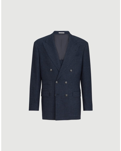 Prince of Wales flannel tailor blazer